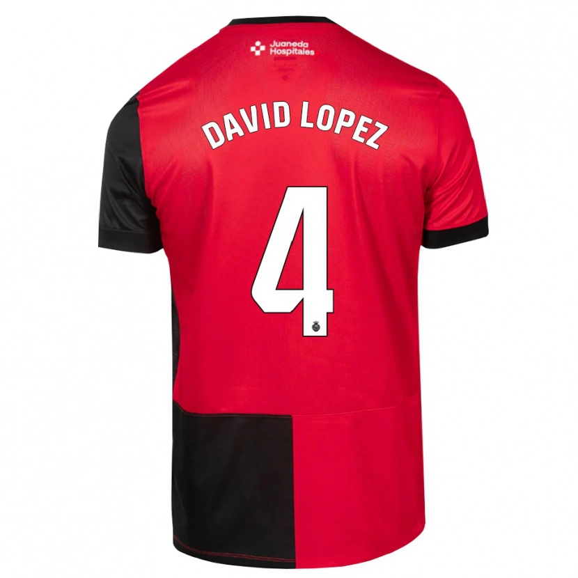 Danxen Mulher Camisola David López #4 Preto Vermelho Branco Principal 2026/27 Camisa