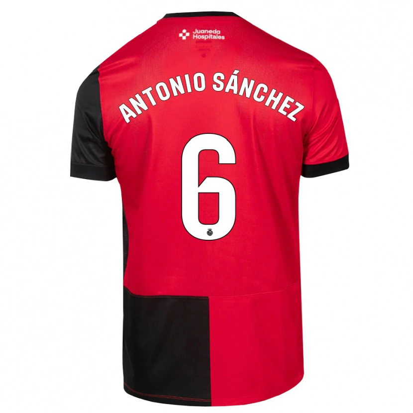 Danxen Mulher Camisola Antonio Sánchez #6 Preto Vermelho Branco Principal 2026/27 Camisa