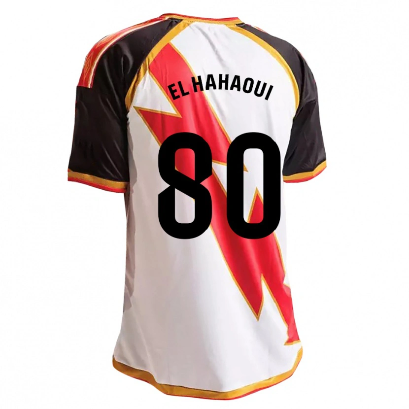 Danxen Mulher Camisola Ayman El Hahaoui #80 Preto Vermelho Branco Dourado Principal 2026/27 Camisa