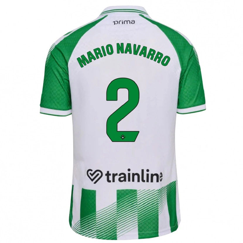 Danxen Mulher Camisola Mario Navarro #2 Verde Claro Preto Branco Principal 2026/27 Camisa