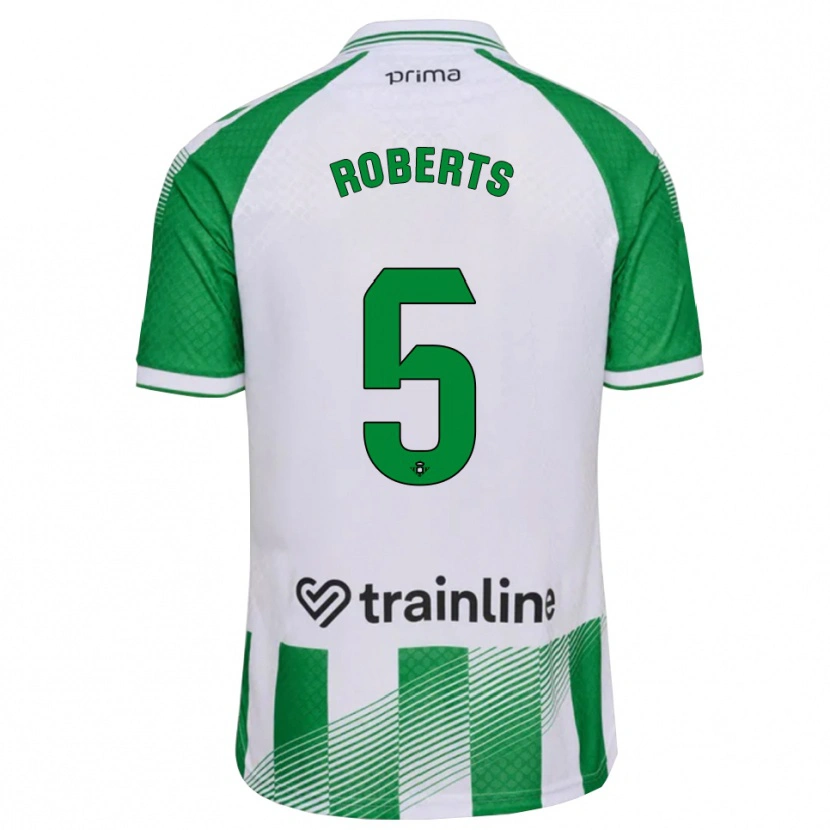 Danxen Mulher Camisola Rhiannon Roberts #5 Verde Claro Preto Branco Principal 2026/27 Camisa