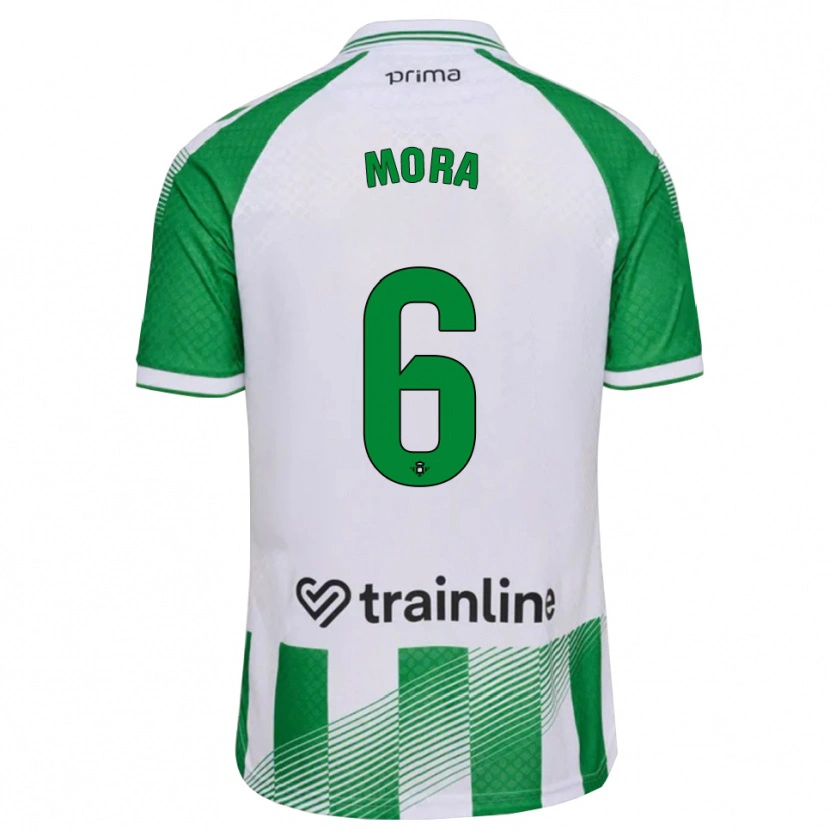 Danxen Mulher Camisola Marcos Mora #6 Verde Claro Preto Branco Principal 2026/27 Camisa