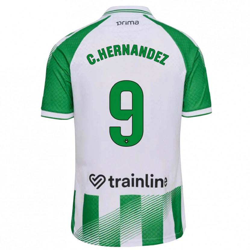 Danxen Mulher Camisola Cucho Hernández #9 Verde Claro Preto Branco Principal 2026/27 Camisa