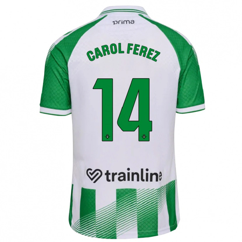 Danxen Mulher Camisola Carolina Férez Méndez #14 Verde Claro Preto Branco Principal 2026/27 Camisa