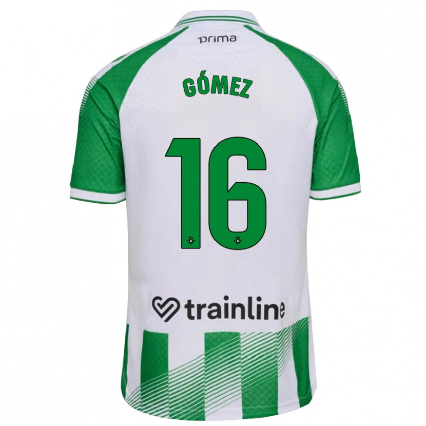 Danxen Mulher Camisola Valentín Gómez #16 Verde Claro Preto Branco Principal 2026/27 Camisa
