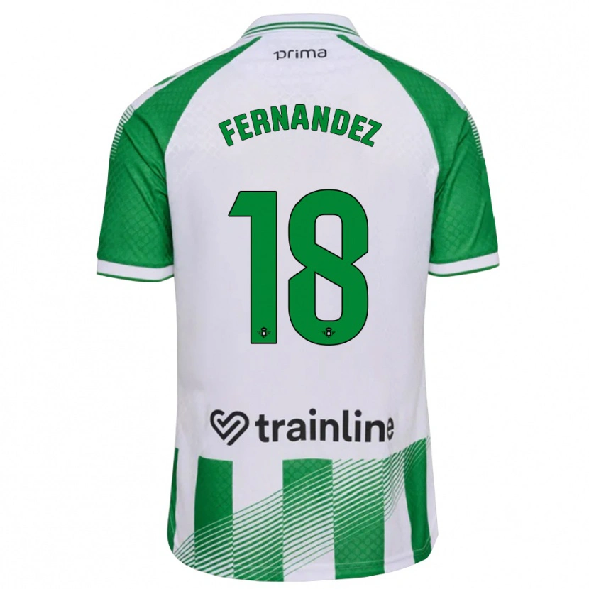 Danxen Mulher Camisola Nicolás Fernández #18 Verde Claro Preto Branco Principal 2026/27 Camisa