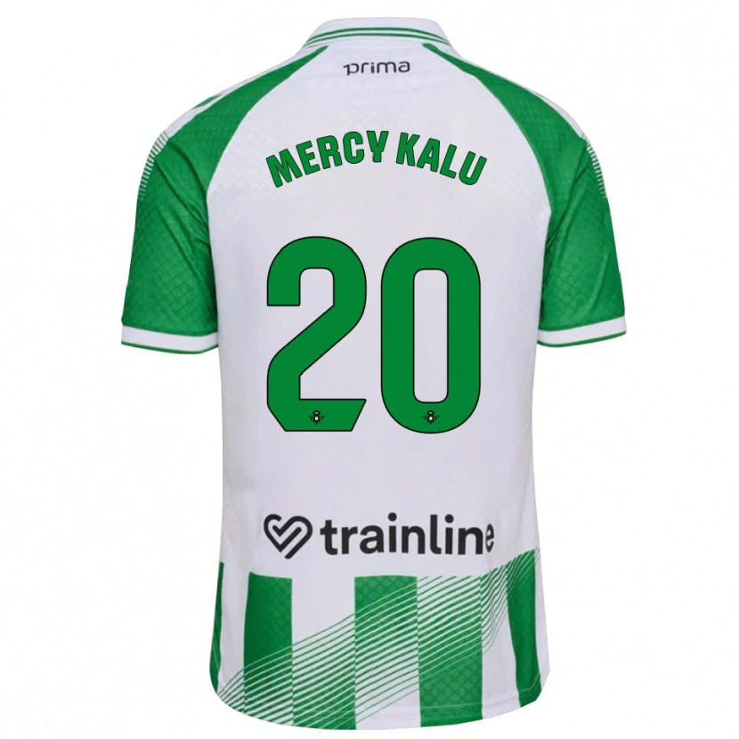 Danxen Mulher Camisola Chinyere Mercy Kalu #20 Verde Claro Preto Branco Principal 2026/27 Camisa