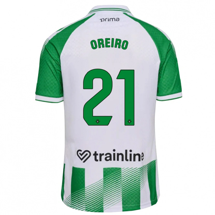 Danxen Mulher Camisola Jorge Oreiro #21 Verde Claro Preto Branco Principal 2026/27 Camisa