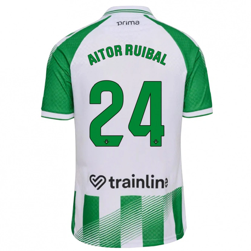 Danxen Mulher Camisola Aitor Ruibal #24 Verde Claro Preto Branco Principal 2026/27 Camisa