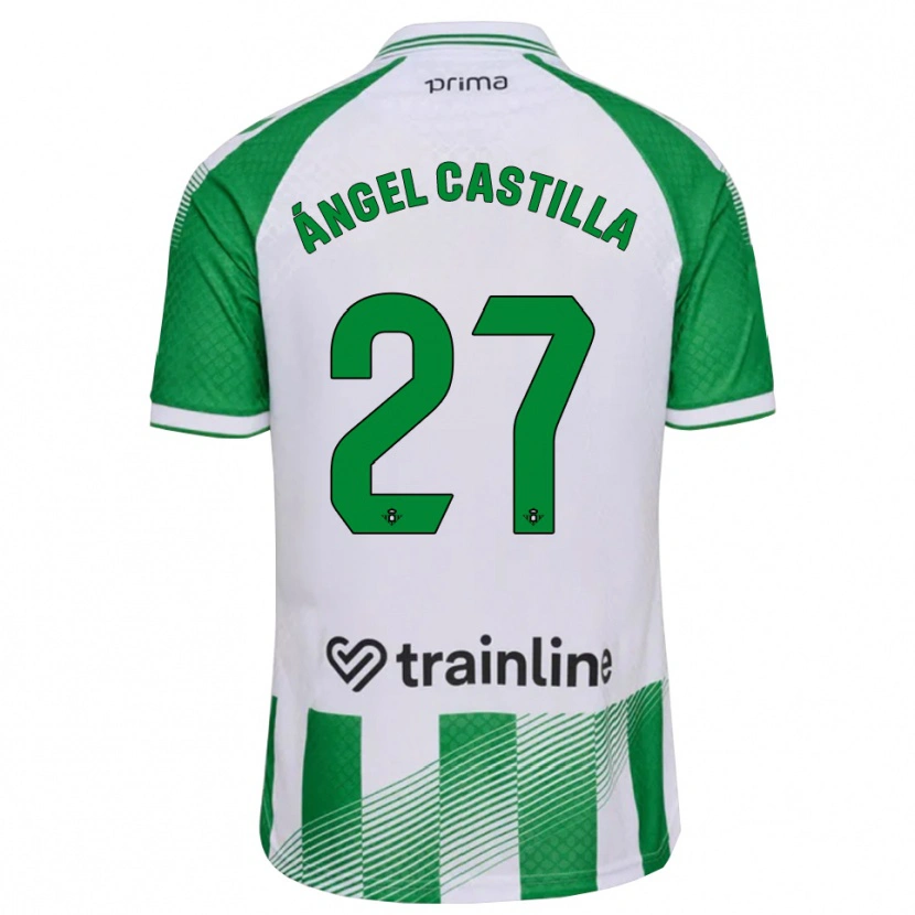 Danxen Mulher Camisola Miguel Ángel Castilla #27 Verde Claro Preto Branco Principal 2026/27 Camisa
