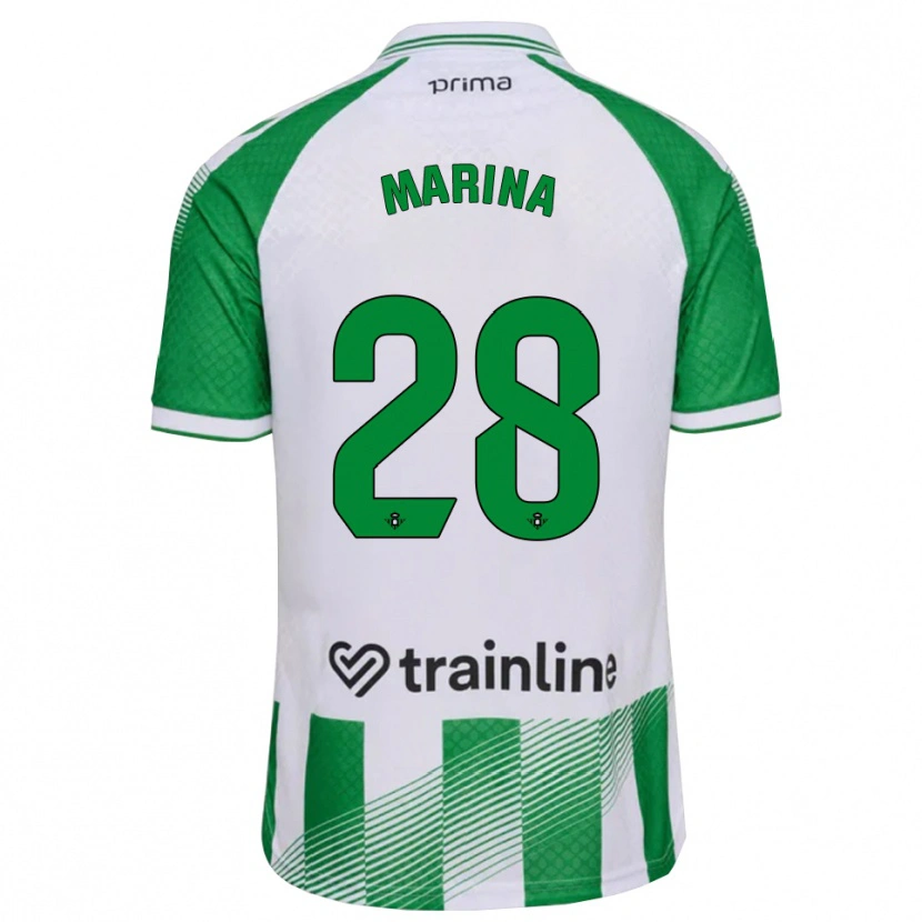 Danxen Mulher Camisola Marina Sánchez #28 Verde Claro Preto Branco Principal 2026/27 Camisa