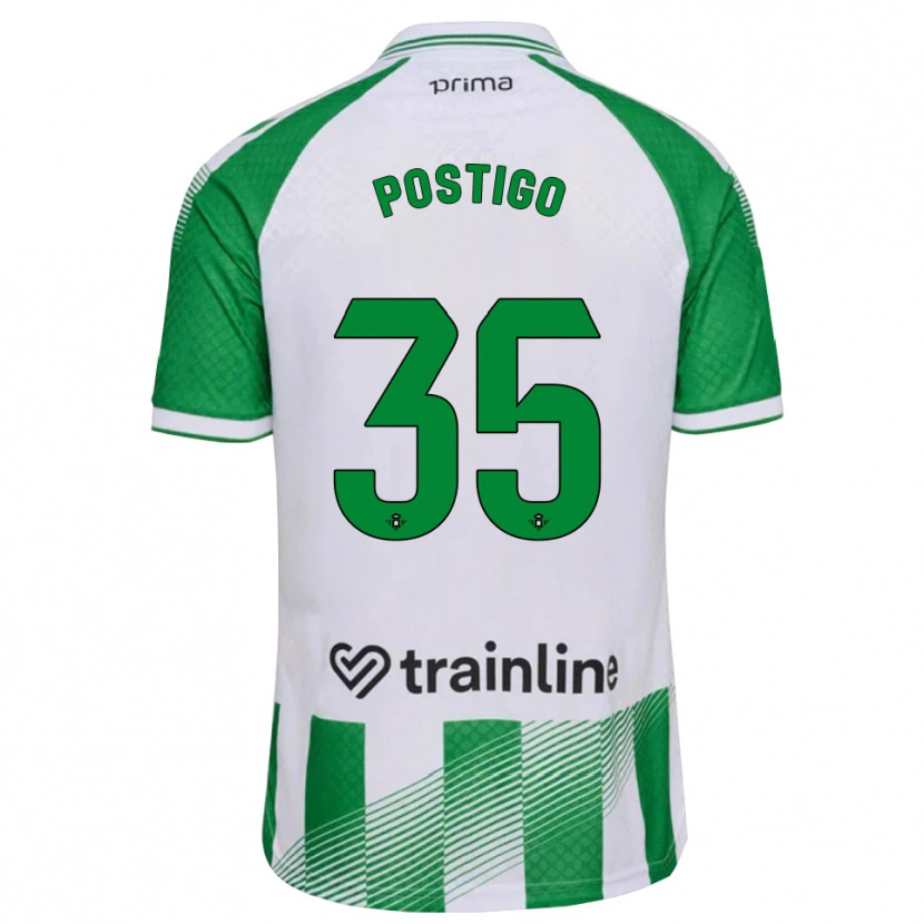 Danxen Mulher Camisola Alejandro Postigo #35 Verde Claro Preto Branco Principal 2026/27 Camisa