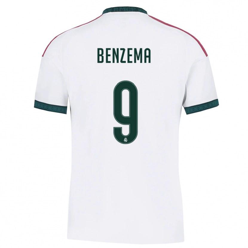 Danxen Mulher Camisola Karim Benzema #9 Verde Escuro Branco Vermelho Principal 2026/27 Camisa