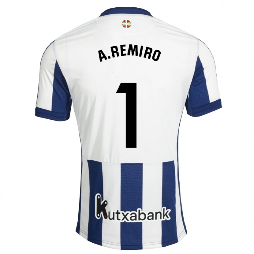 Danxen Mulher Camisola Álex Remiro #1 Azul Marinho Branco Dourado Principal 2026/27 Camisa
