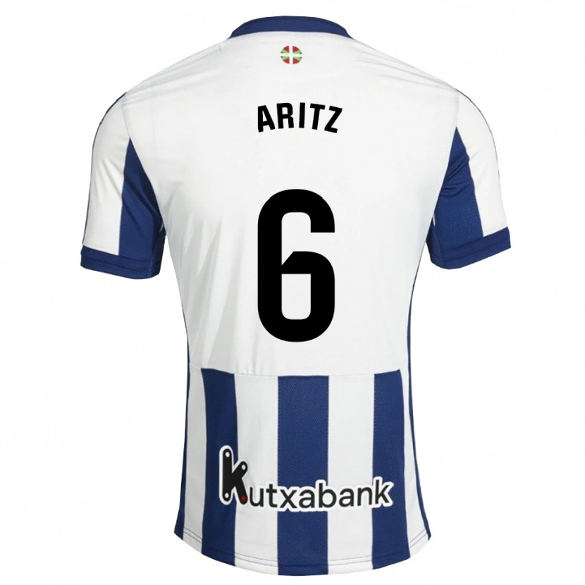 Danxen Mulher Camisola Aritz Elustondo #6 Azul Marinho Branco Dourado Principal 2026/27 Camisa