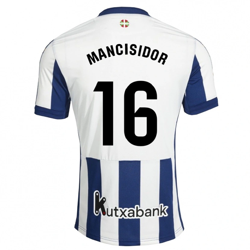 Danxen Mulher Camisola Beñat Mancisidor #16 Azul Marinho Branco Dourado Principal 2026/27 Camisa