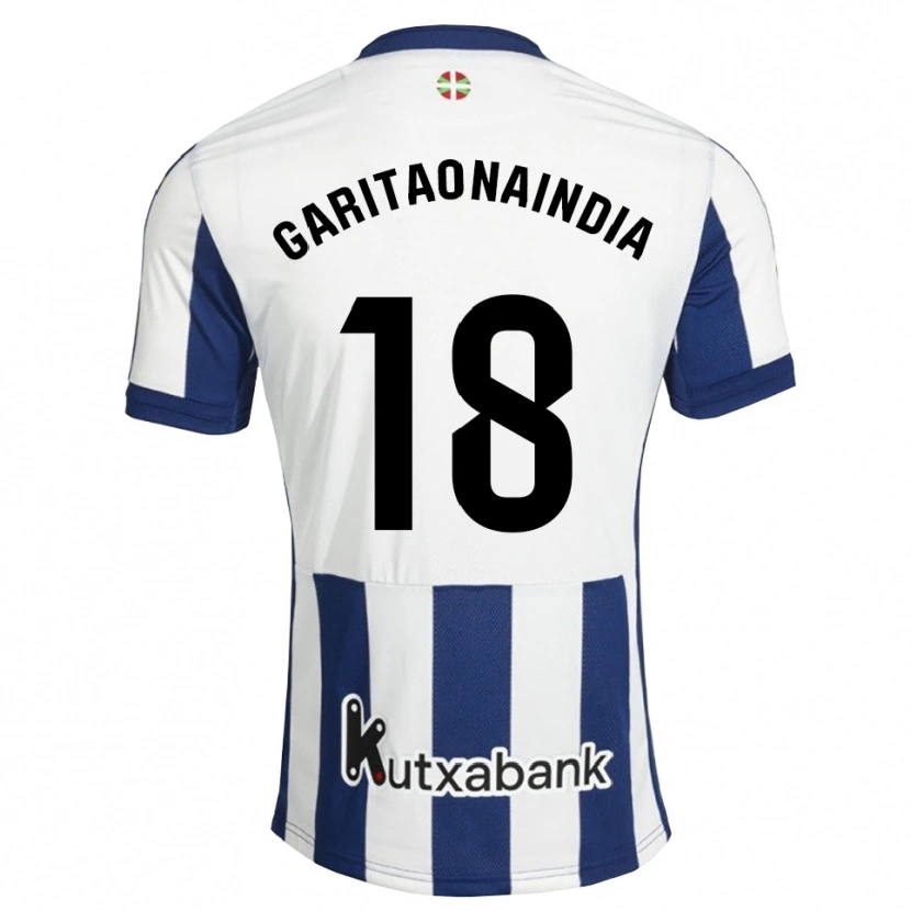 Danxen Mulher Camisola Hodei Garitaonaindia #18 Azul Marinho Branco Dourado Principal 2026/27 Camisa