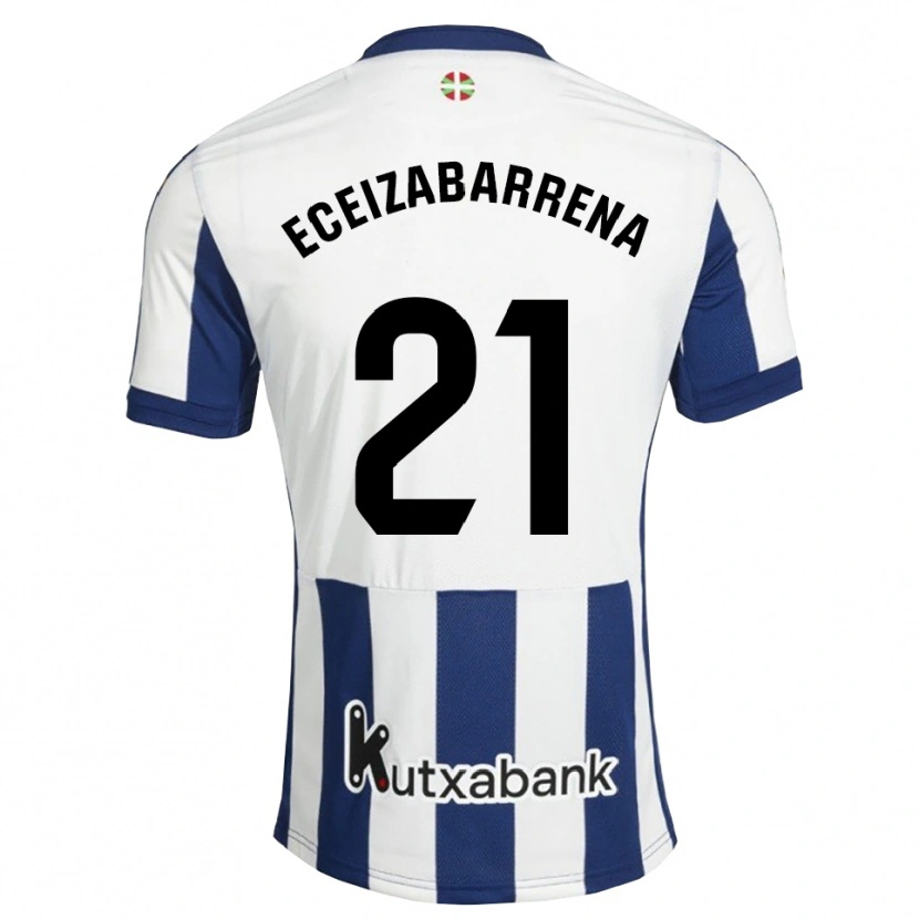 Danxen Mulher Camisola Jon Eceizabarrena #21 Azul Marinho Branco Dourado Principal 2026/27 Camisa