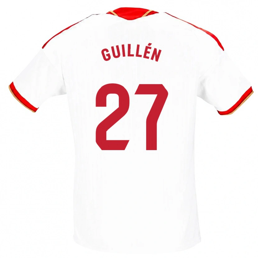 Danxen Mulher Camisola Nico Guillén #27 Branco Vermelho Principal 2026/27 Camisa