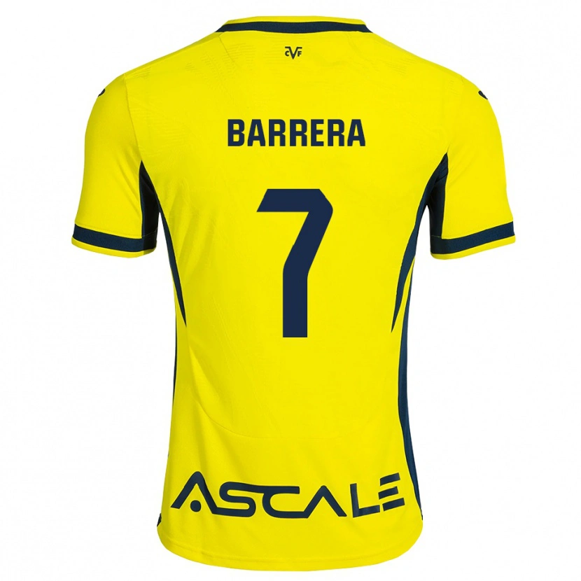 Danxen Mulher Camisola Sergio Barrera #7 Amarelo Preto Vermelho Principal 2026/27 Camisa