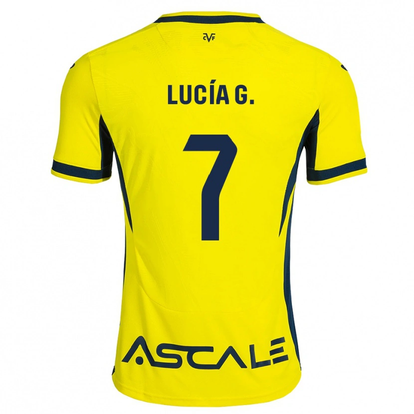 Danxen Mulher Camisola Lucía Gómez #7 Amarelo Preto Vermelho Principal 2026/27 Camisa