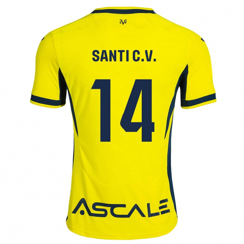 Danxen Mulher Camisola Santi Comesaña #14 Amarelo Preto Vermelho Principal 2026/27 Camisa