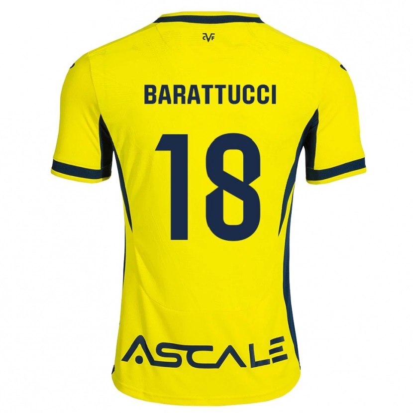 Danxen Mulher Camisola Nico Barattucci #18 Amarelo Preto Vermelho Principal 2026/27 Camisa