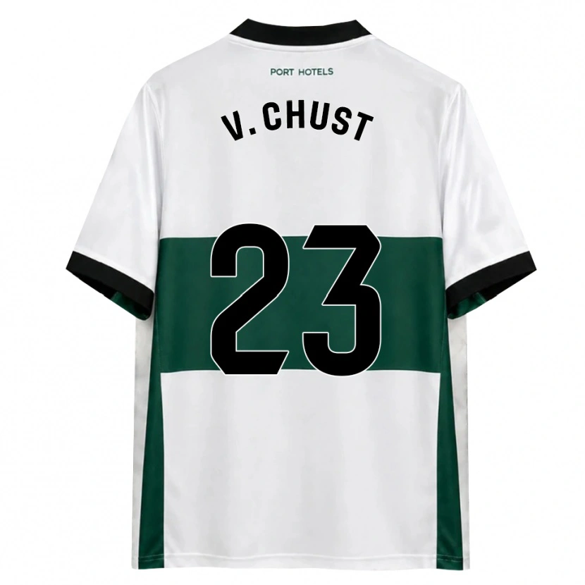 Danxen Mulher Camisola Víctor Chust #23 Verde Branco Vermelho Principal 2026/27 Camisa