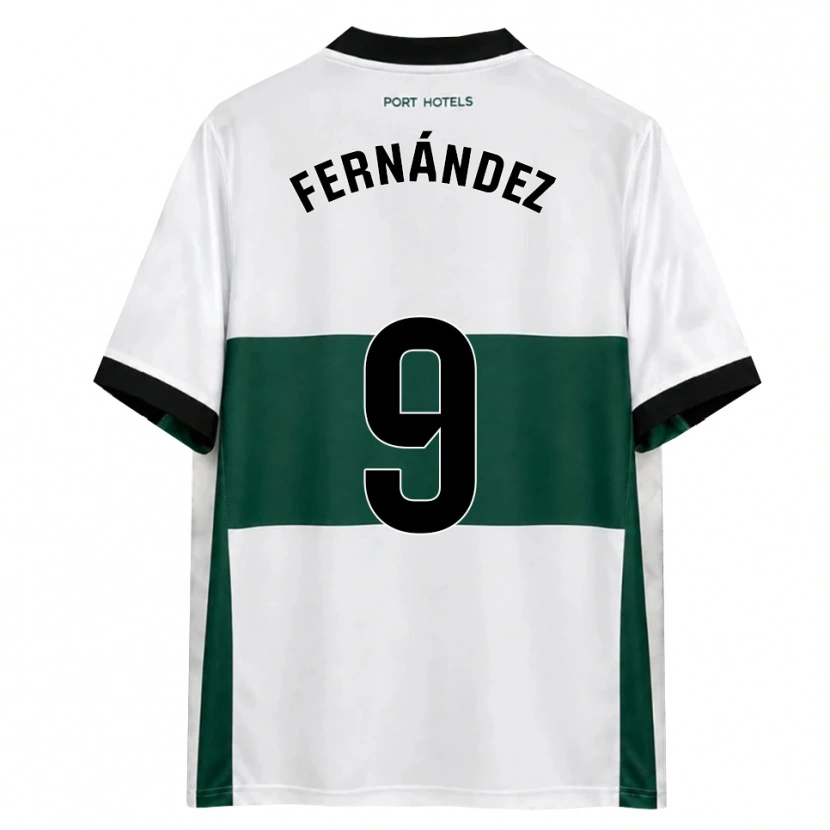 Danxen Mulher Camisola Ismael Fernández #9 Verde Branco Vermelho Principal 2026/27 Camisa