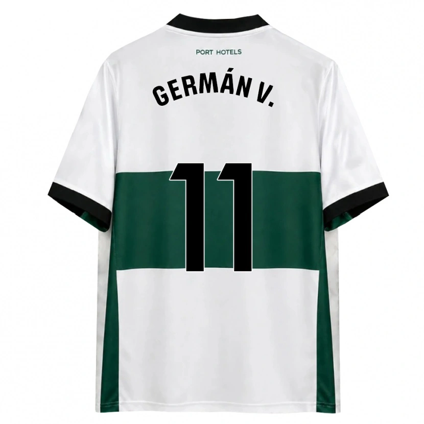 Danxen Mulher Camisola Germán Valera #11 Verde Branco Vermelho Principal 2026/27 Camisa
