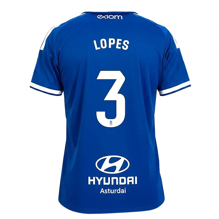 Danxen Mulher Camisola Adrián Lopes #3 Azul Médio Branco Principal 2026/27 Camisa