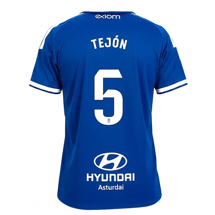 Danxen Mulher Camisola Diego Tejón #5 Azul Médio Branco Principal 2026/27 Camisa