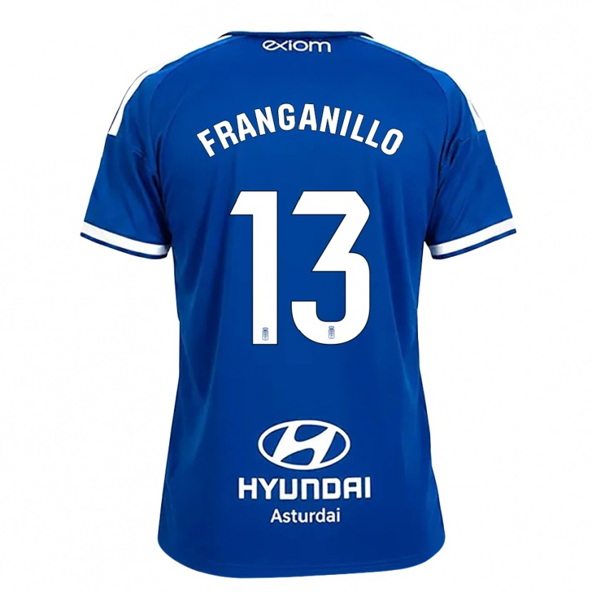 Danxen Mulher Camisola Samu Franganillo #13 Azul Médio Branco Principal 2026/27 Camisa
