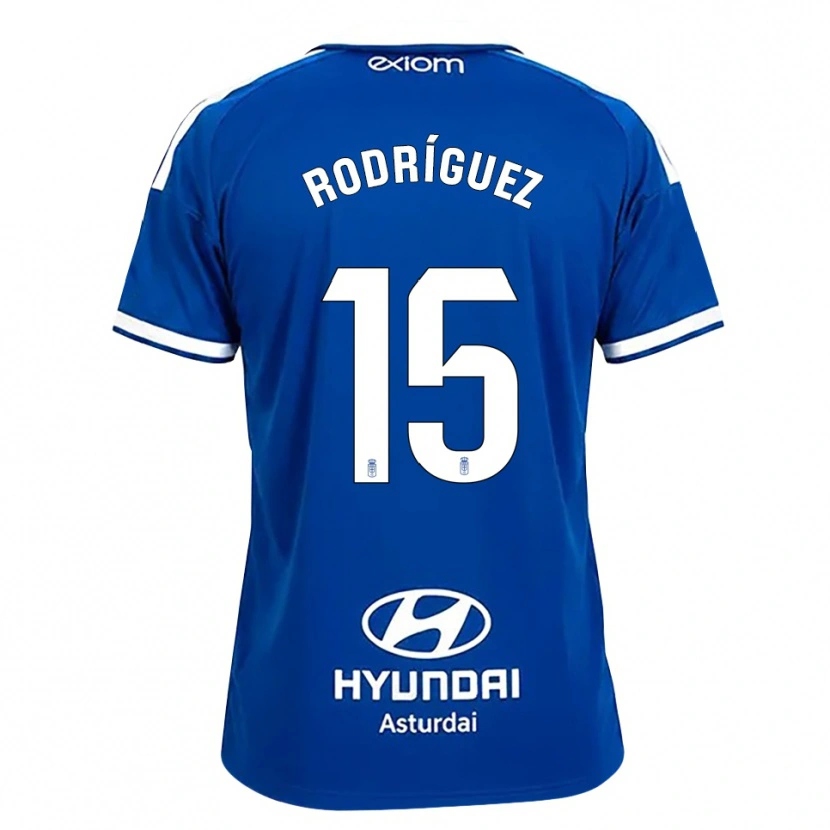 Danxen Mulher Camisola Samu Rodríguez #15 Azul Médio Branco Principal 2026/27 Camisa