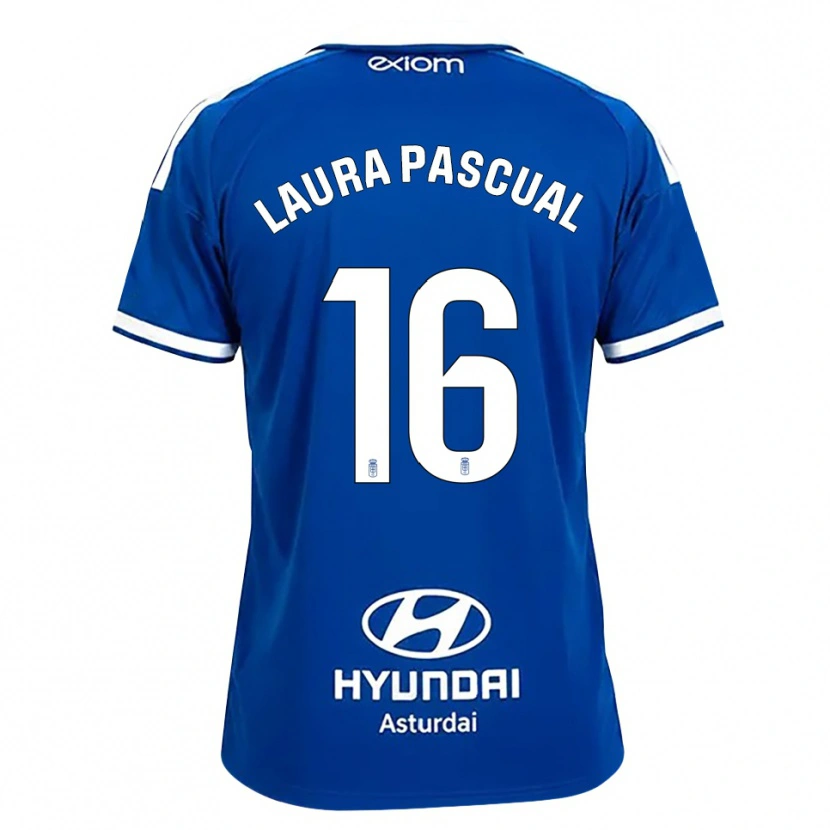 Danxen Mulher Camisola Laura Pascual #16 Azul Médio Branco Principal 2026/27 Camisa