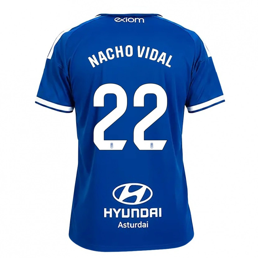 Danxen Mulher Camisola Nacho Vidal #22 Azul Médio Branco Principal 2026/27 Camisa