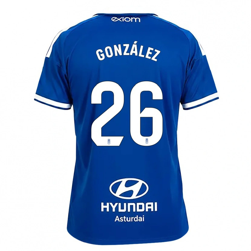 Danxen Mulher Camisola Miguel González #26 Azul Médio Branco Principal 2026/27 Camisa