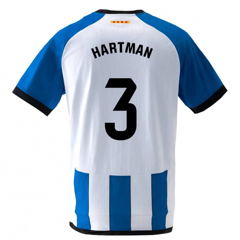 Danxen Mulher Camisola Quilindschy Hartman #3 Azul Real Branco Principal 2026/27 Camisa