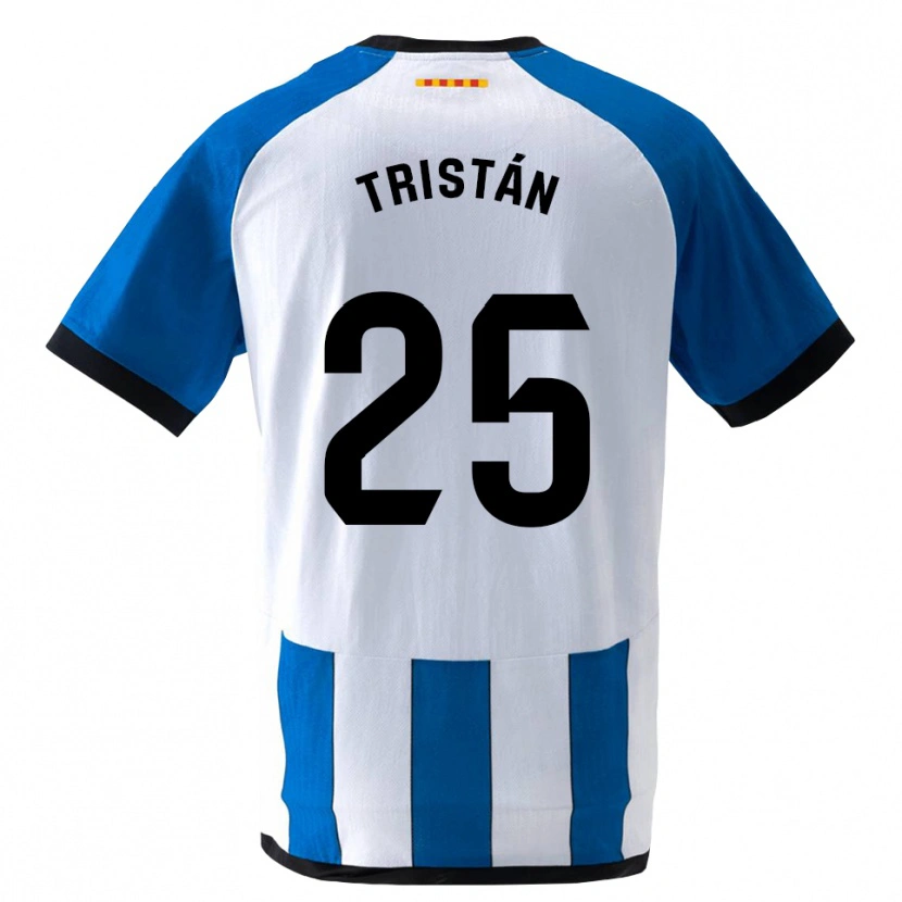 Danxen Mulher Camisola Pol Tristán #25 Azul Real Branco Principal 2026/27 Camisa