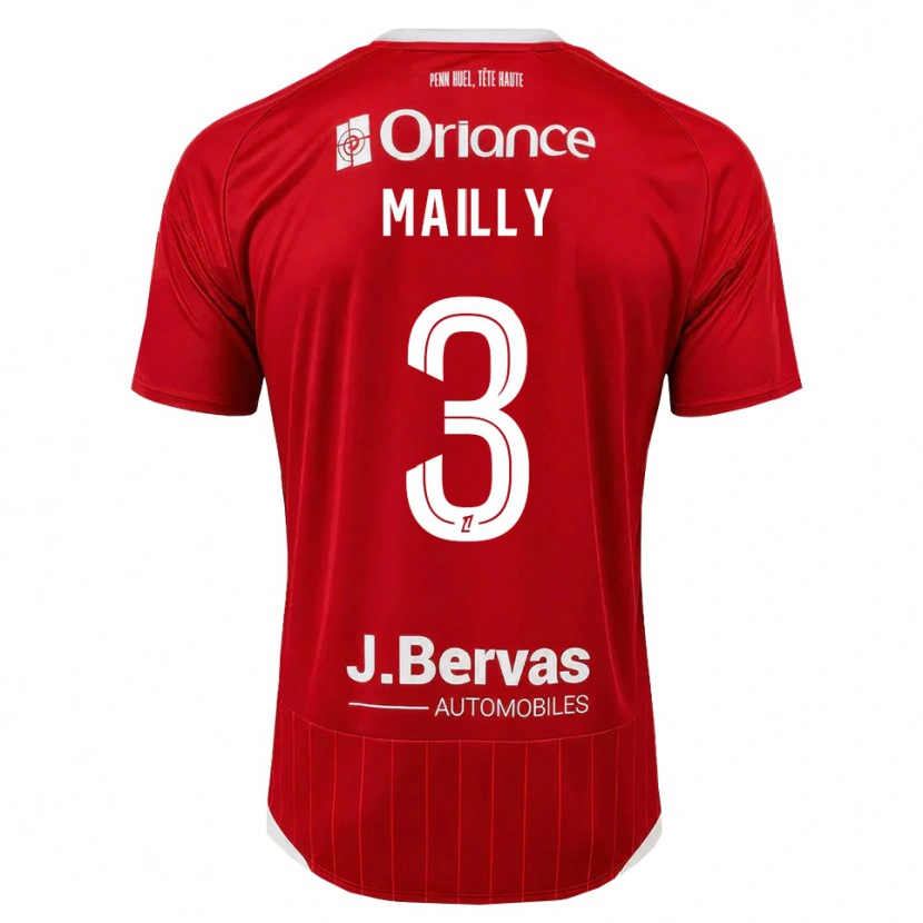 Danxen Mulher Camisola Evan Mailly #3 Branco Vermelho Principal 2026/27 Camisa