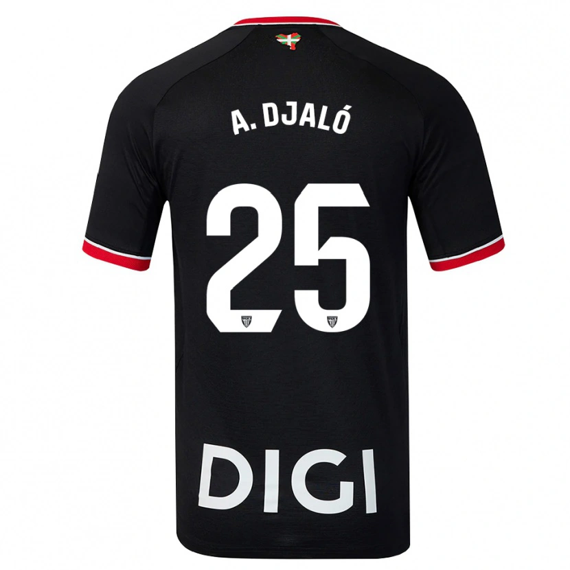 Danxen Mulher Camisola Álvaro Djaló #25 Preto Branco Vermelho Alternativa 2026/27 Camisa