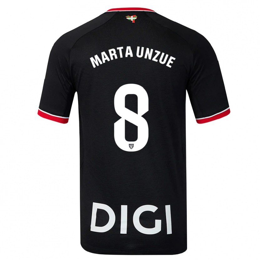 Danxen Mulher Camisola Marta Unzué Urdániz #8 Preto Branco Vermelho Alternativa 2026/27 Camisa