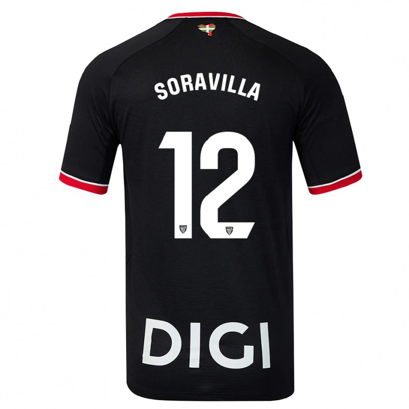 Danxen Mulher Camisola Ander Soravilla #12 Preto Branco Vermelho Alternativa 2026/27 Camisa