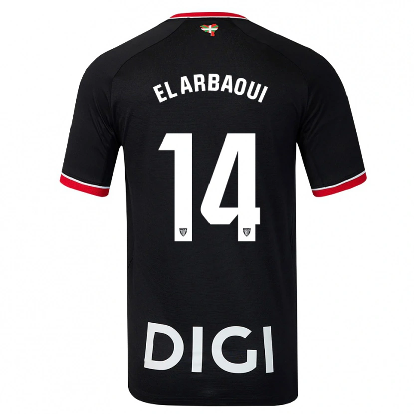 Danxen Mulher Camisola Ilyas El Arbaoui #14 Preto Branco Vermelho Alternativa 2026/27 Camisa