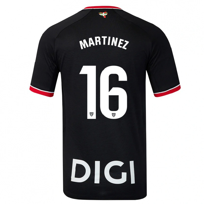 Danxen Mulher Camisola Pablo Martínez #16 Preto Branco Vermelho Alternativa 2026/27 Camisa