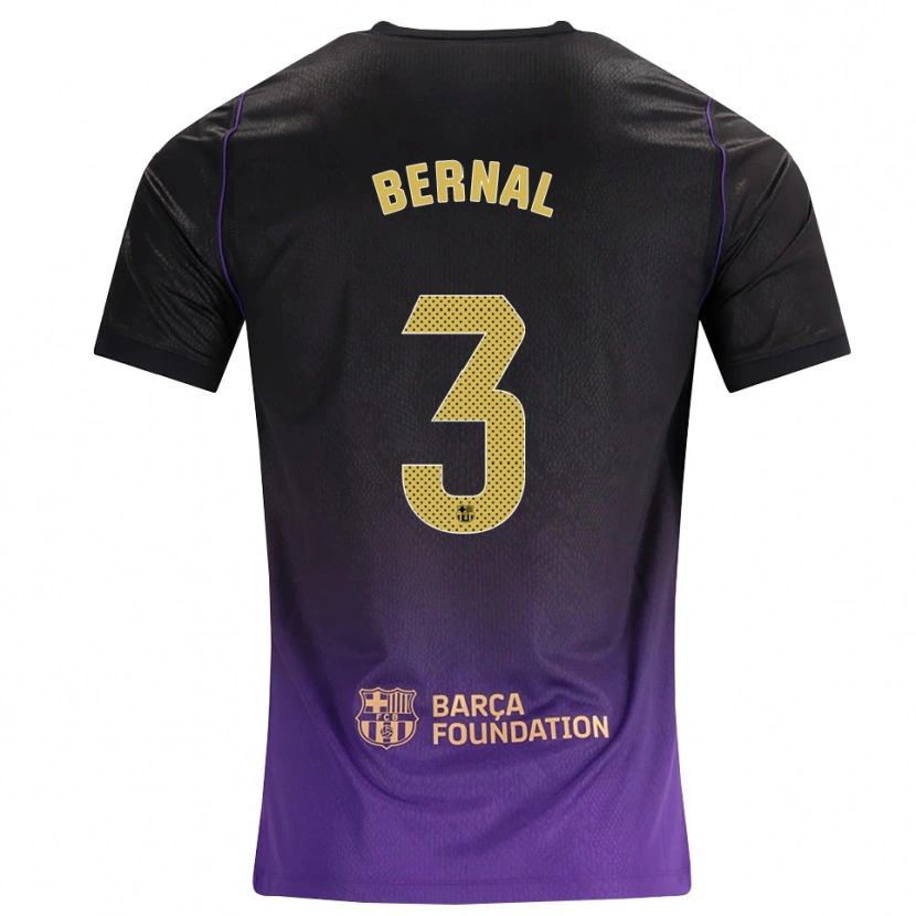 Danxen Mulher Camisola Lucas Bernal #3 Roxo Amarelo Preto Alternativa 2026/27 Camisa