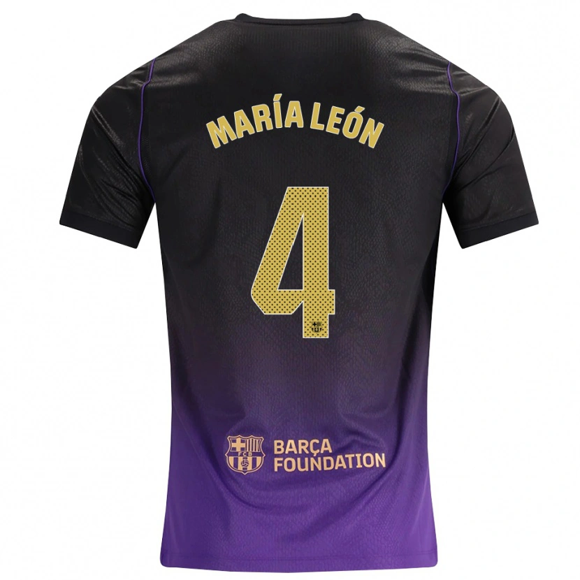 Danxen Mulher Camisola María Pilar León #4 Roxo Amarelo Preto Alternativa 2026/27 Camisa