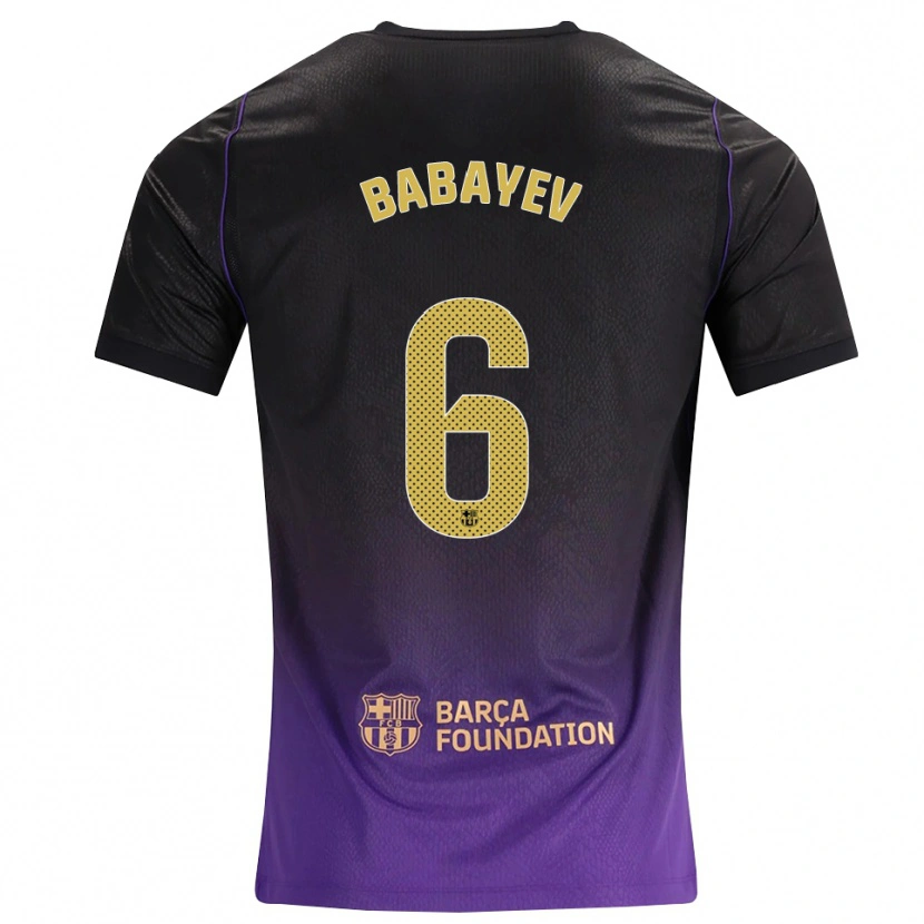 Danxen Mulher Camisola Ibrahim Babayev #6 Roxo Amarelo Preto Alternativa 2026/27 Camisa