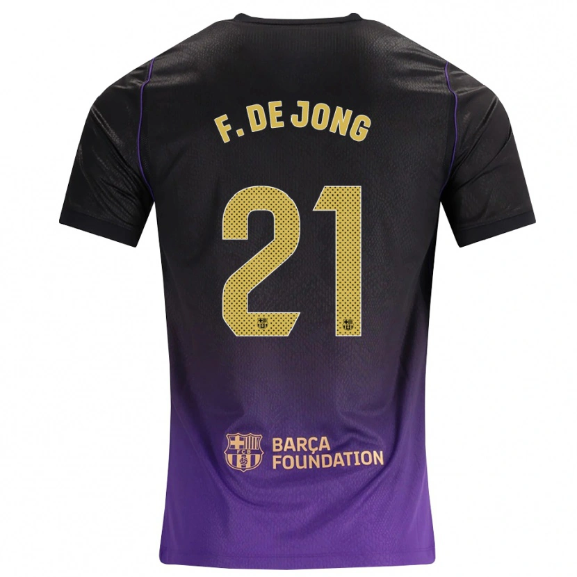 Danxen Mulher Camisola Frenkie De Jong #21 Roxo Amarelo Preto Alternativa 2026/27 Camisa