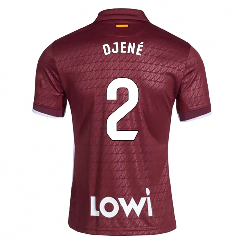 Danxen Mulher Camisola Dakonam Djené #2 Vermelho Escuro Branco Alternativa 2026/27 Camisa